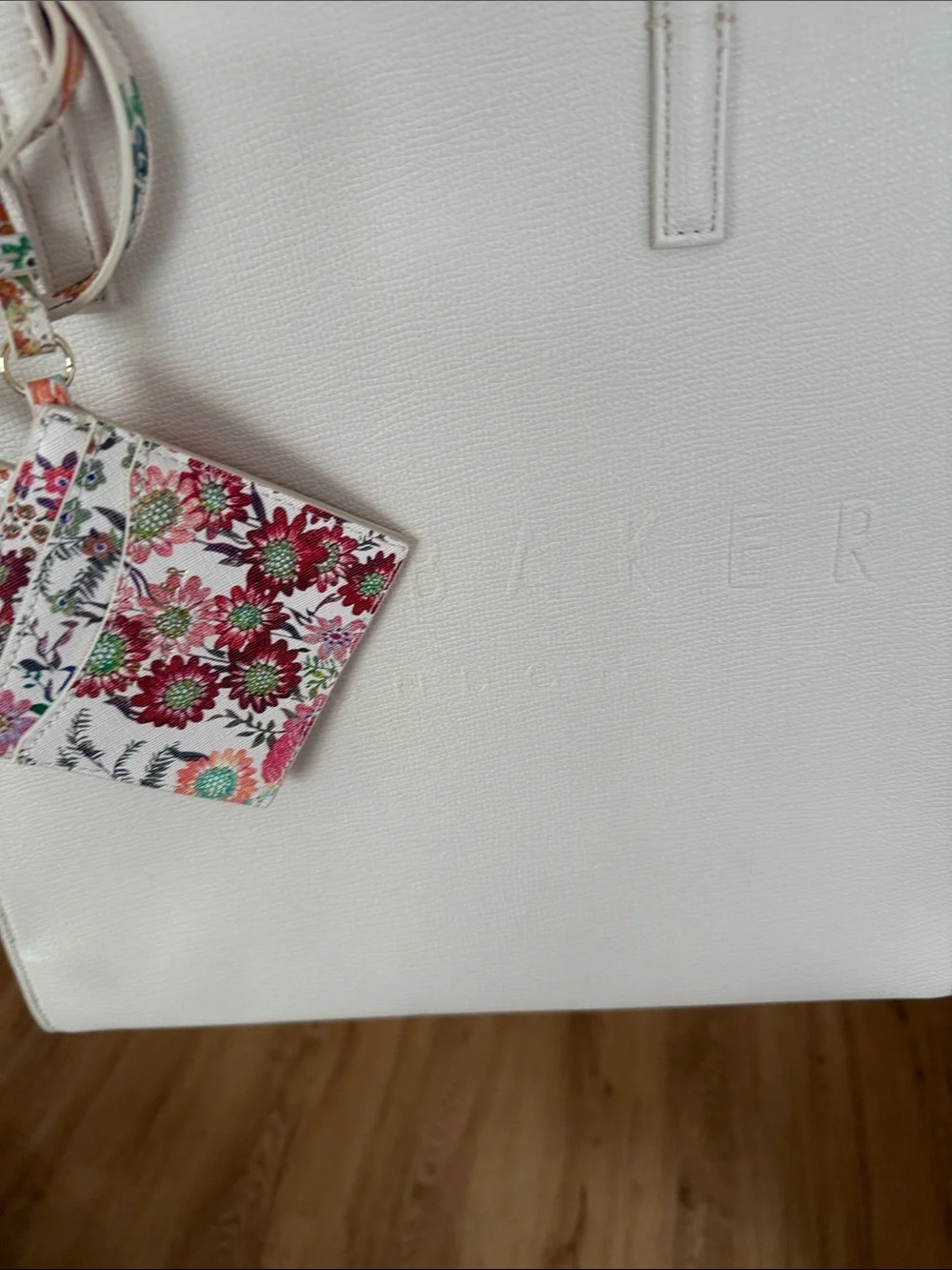 Ted Baker Cream Tote with Floral Tag